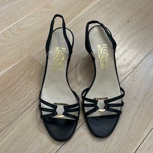 Salvatore Ferragamo Black sling back